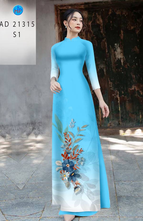 Vải Áo Dài Hoa In 3D AD 21315 17